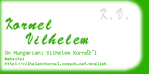 kornel vilhelem business card